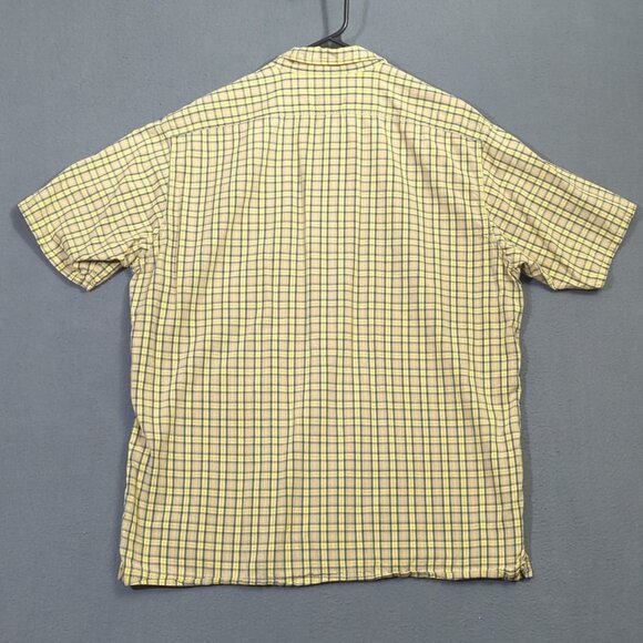 Ralph Lauren Jeans Co Vtg Shirt Men's M Yellow Plaid Loop Collar Short Sleeve - Picture 9 of 10